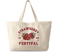 Bolso de mujer de gran tamaño, lona con cremallera estética reutilizable bolso de hombro único