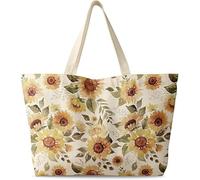 Bolso de mujer de gran tamaño, lona con cremallera estética reutilizable bolso de hombro único