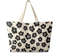 Bolso de mujer de gran tamaño, lona con cremallera estética reutilizable bolso de hombro único