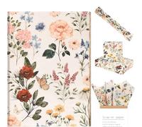 Bolsome 100 Sheets 20 * 14 Inches Vintage Floral Tissue Paper Butterfly Wildflowers Printed Gift Wrapping Tissue Retro Flower Decorative Tissue for Mother's Day Wedding Bridal Shower DIY Craft