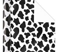 Bolsome 16 Sheets 28 * 20 Inches Cow Print Wrapping Paper Black and White Spots Cow Gift Wrap Paper for Birthday, Baby Shower, Holiday, Cow Theme Party DIY Crafts