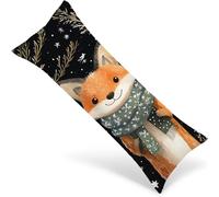 Bolster Pillow Case Winter Full Body Pillow Case for Sleeping 150 x 50 cm Fox Long Bolster Cushion Cover with Invisible Zipper, Velvet Cushion Covers Living Room Bedroom Home Decor, 60x20 Inch 1Y-1720