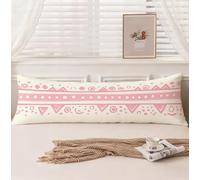 Bolster Pillow Cases 20x60 Inch Pink Pillow Protectors Simple Cushion Covers, Velvet Decorative Pillows, Double-Sided Printing Pillowcases with Invisible Zipper for Livingroom Bed Cushions, Model1342