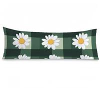Bolster Pillow Cases 30x90cm, Pillow Cases Daisy Cushion Covers Lattice Linen Bolster Cushion Double-Sided Printing Improve Sleep with Invisible Zipper Long Pillows for Sleeping Bedroom Bed, Model990