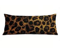Bolster Pillow Cases 40 x 120 cm Pillow Cases Leopard Print Cushion Covers Brown Linen Bolster Cushion Double-Sided Printing Improve Sleep, Long Pillows for Side & Back Sleepers, Maternity T-10832
