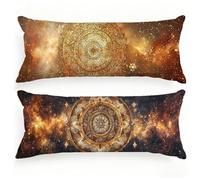 Bolster Pillow Cases 40x145cm Dream Pillow Cases 2 pack Mandala Cushion Covers Linen Bolster Cushion Decorative Pillows Double-Sided Printing with Invisible Zipper for Sofa Bedroom Bed, Model726
