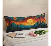 Bolster Pillow Cases Abstract Side Sleeper Pillow Cover 12 x 39in/30 x 90 cm Landscape Body Pillows, Double-Sided Printing Large Pillow Cases, Headboard Cushion, Soft Velvet Long Pillowcase w-1307