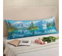 Bolster Pillow Cases Blue Side Sleeper Pillow Cover 16 x 57in/40 x 145 cm Landscape Body Pillows,Double-Sided Printing Large Pillow Cases,Headboard Cushion,Comfort Soft Velvet Long Pillowcase w-1145
