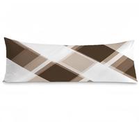 Bolster Pillow Cases Brown Body Pillow Cover 16x48 Inch Lattice Cushion Covers Velvet Soft Improve Sleep Pillowcases, Double-Sided Printing with Invisible Zipper Cushions for Sofa Bedroom Bed,Model126