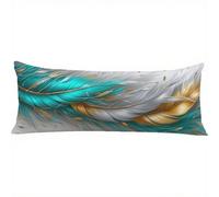 Bolster Pillow Cases Feather Side Sleeper Pillow Cover 12 x 39in/30 x 90 cm Blue Body Pillows, Double-Sided Printing Large Pillow Cases, Headboard Cushion, Comfort Soft Velvet Long Pillowcase w-14