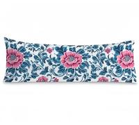 Bolster Pillow Cases Flower Body Pillow Cover 20x60 Inch Simple Cushion Covers Velvet Soft Improve Sleep Pillowcases, Double-Sided Printing with Invisible Zipper Cushions for Sofa Bedroom Bed,Model258