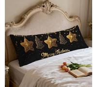 Bolster Pillow Cases Gold Side Sleeper Pillow Cover 24 x 72in/60 x 180 cm Black Body Pillows, Double-Sided Printing Large Pillow Cases, Headboard Cushion, Comfort Soft Velvet Long Pillowcase w 0p-350