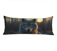 Bolster Pillow Cases Grey Side Sleeper Pillow Cover 12 x 39in/30 x 90 cm Animal Body Pillows, Double-Sided Printing Large Pillow Cases, Headboard Cushion, Comfort Soft Velvet Long Pillowcase w-1190