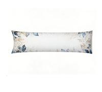 Bolster Pillow Cases, Linen Body Pillowcase 16x57 inch- Extra Long Body Pillows Cover, Durable Decorative Cushion Case with Long Hidden Zipper for Bedroom, Side Sleeper Pillowleaf blue E0-922