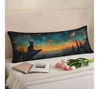 Bolster Pillow Cases Orange Side Sleeper Pillow Cover 20 x 60in/50 x 150 cm Grey Body Pillows, Double-Sided Printing Large Pillow Cases, Headboard Cushion, Comfort Soft Velvet Long Pillowcase w-1295