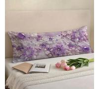 Bolster Pillow Cases Purple Side Sleeper Pillow Cover 16 x 56in/40 x 140 cm Beige Body Pillows, Double-Sided Printing Large Pillow Cases, Headboard Cushion, Comfort Soft Velvet Long Pillowcase w-143