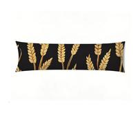 Bolster Pillow Cases, Velvet Side Sleeper Pillow 14x42 inch, Ultra Soft Body Pillows with Hidden Zipper, Decorative Long Pillowcase for Bed Sofa, Body Pillow Cover black wheat Machine Washable E0-307