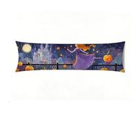 Bolster Pillow Cases, Velvet Side Sleeper Pillow 16x57 inch, Ultra Soft Body Pillows with Hidden Zipper, Decorative Long Pillowcase for Bed Sofa, Body Pillow Cover girl pumpkin Machine Washable E0-801