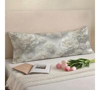 Bolster Pillow Cases White Side Sleeper Pillow Cover 24 x 72in/60 x 180 cm Flower Body Pillows, Double-Sided Printing Large Pillow Cases, Headboard Cushion, Comfort Soft Velvet Long Pillowcase w-125