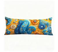 Bolster Pillow Cases Yellow Side Sleeper Pillow Abstract Full Body Pillows, Pack of 1 30x90 cm Long Pregnancy Pillows, with Invisible Zipper Pillowcase for Maternity Support and Side Sleeper H0-216