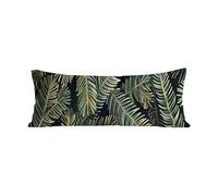 Bolster Pillow Cover 40 x 110 cm Cushion Cover Green Bolster Pillowcase Durable Velvet Long Pillow Case Leaf Double Sided Print Side Sleeping Pregnancy Pillowcase for Sofa Bed Gifts for Women G-871