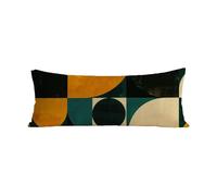 Bolster Pillow Cover 60 x 180 cm Cushion Cover Orange Color Bolster Pillowcase Breathable Linen Long Pillow Case Geometry Double Sided Print Side Sleeping Pregnancy Pillowcase Gifts for Women G-881