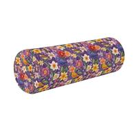 Bolster Pillow for Reading Memory Foam Neck Roll Pillow for Sleeping Adults Round Pillow Massage Table Cushion Pad Foam Sleep Posture Support Spring Flowers Daffodil Phlox Birds Purple