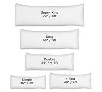 Bolster Pillow Hollowfibre Filled - Long Body Support Cushion | Bolster Cushion for Bed, Sofa & Back Support | 3ft 4ft 4.6ft 5ft & 6ft Sizes (4.6ft - Double)