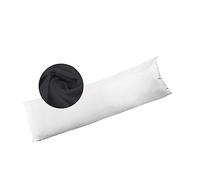 Bolster Pillow Hollowfibre Filled with Free Pillowcase Hypoallergenic Soft Long Pregnancy Pillow for Side Sleeper, Back, Neck, Maternity Support Full Body Pillow(Black, Single 3Ft)