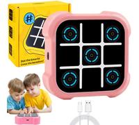 Bolt 3-in-1 Handheld Puzzle Console, Noughts and Crosses, Tic Tacs Travel Family Party Game for Memory Growth (Pink)