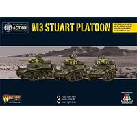 Bolt Action M3 Stuart Platoon - 28mm Scale, 3 Vehicles & 3 Crew, 12+ Years, Historical - World War II