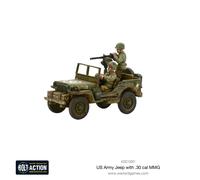 Bolt Action Warlord Games, miniatures - US Army Jeep with 30 Cal MMG