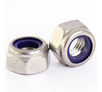Bolt Base 6mm A2 Stainless Steel Nylon Insert Nyloc Nylock Lock Nuts M6 X 1.0mm Pitch - 25