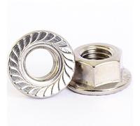 Bolt Base A2 Stainless Steel Hex Serrated Flange Nuts Flanged Nuts M5 X 0.8mm Pitch - 10