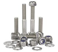 Bolt Base M12 x 120 A2 Stainless Steel Socket Cap Screws Bolts + Nyloc Nuts & Washers Kit (50 Each)