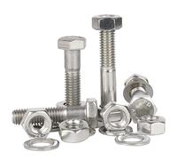 Bolt Base M12 x 160 A2 Stainless Steel Hex Head Bolt + Hexagon Full Nuts & Washers Kit (2 Each)