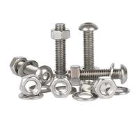 Bolt Base M3 x 35 A2 Stainless Steel Socket Button Head Screws + Full Nuts & Washers Kit (100 Each)