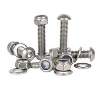 Bolt Base M4 x 12 A2 Stainless Steel Socket Button Head Screws + Nyloc Nuts & Washers Kit (50 Each)