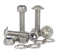 Bolt Base M5 x 25 A2 Stainless Steel Torx Flanged Button Screws + Nyloc Nuts & Washers Kit (50 Each)