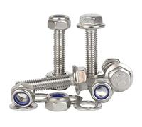 Bolt Base M5 x 30 A2 Stainless Steel Flanged Hex Bolt + Nyloc Lock Nuts & Washers Kit (30 Each)