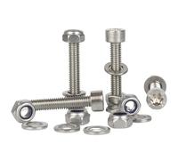 Bolt Base M5 x 50 A2 Stainless Steel Torx Cap Screws + Nyloc Nuts & Flat Washers Kit (30 Each)