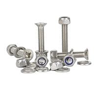 Bolt Base M5x70 A2 Stainless Steel Pozi Countersunk Machine Screws + Nyloc Nuts & Washers (10 Each)