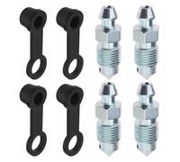 Bolt Bleed Screw with Dust Cap 4Pcs M10x1mm Bike Brake Lever Bleed Screws Disc Brake Caliper Exhaust Screw Galvanized Metal Bleed Screw Accessories for Motorcycles Cars Brake Pumps
