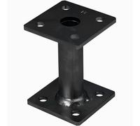Bolt Down 80mm Black (Pack of: 1) Pergola Elevated Post Base Support Heavy Duty Galvanised 4mm Fence Foot Bracket - Fencing, Decking