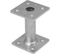 Bolt Down 80mm (Pack of: 1) Pergola Elevated Post Base Support Heavy Duty Galvanised 4mm Fence Foot Bracket - Fencing, Decking