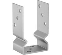 Bolt Down 91mm - 3.6" Silver (Pack of: 1) U Shape Galvanised Post Support Heavy Duty 4mm Fence Foot Base Bracket