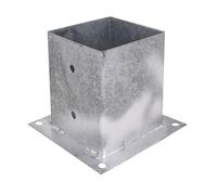 Bolt Down Fence Post Support Heavy Duty Galvanised Square Foot Base Bracket 120mm x 120mm