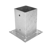 Bolt Down Fence Post Support Heavy Duty Galvanised Square Foot Base Bracket 90mm x 90mm