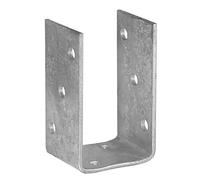 BOLT DOWN Heavy Duty 4mm Galvanised ("U" Shape) BRACKET Base POST Fence FOOT - 101mm-4"