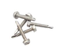 Bolt Dropper M4.2 x 25mm Stainless Self-Drilling Hex Washer Head Screws - Pack of 100 - Self Tapping Screws Metal for Ventilation Pipes, Fans, and Metal Rails - 410 Stainless Steel